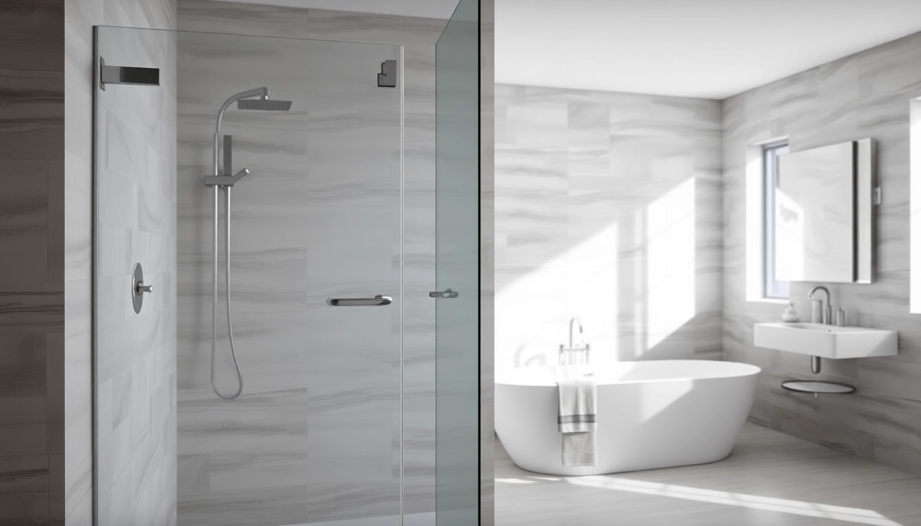 Showcase of semi-frameless shower screens enhancing modern bathroom style.