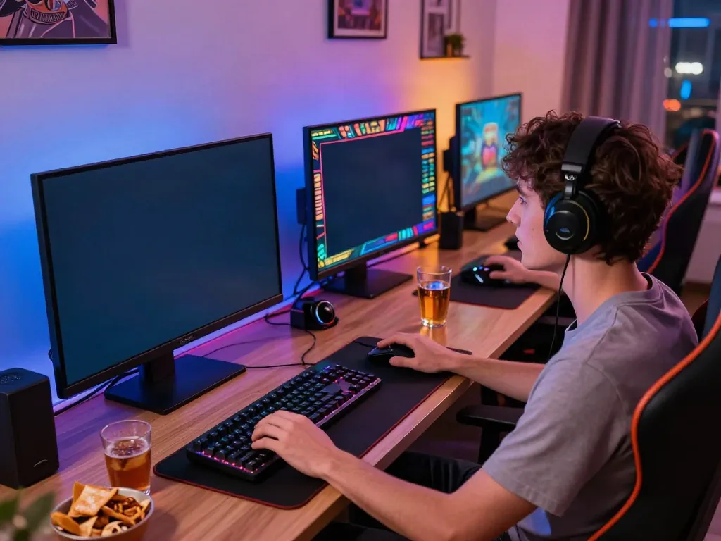 Engaging bro138 slot gaming experience on a modern setup with vibrant graphics and cozy ambiance.