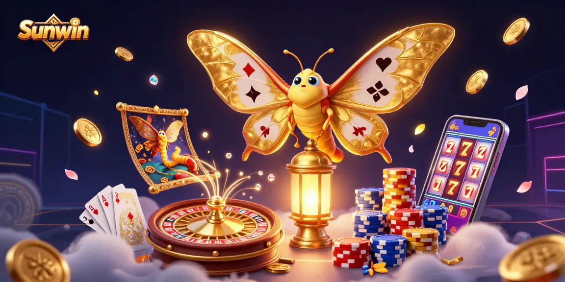Experience immersive casino thrills with Sunwin as golden coins and vibrant game elements unfold.