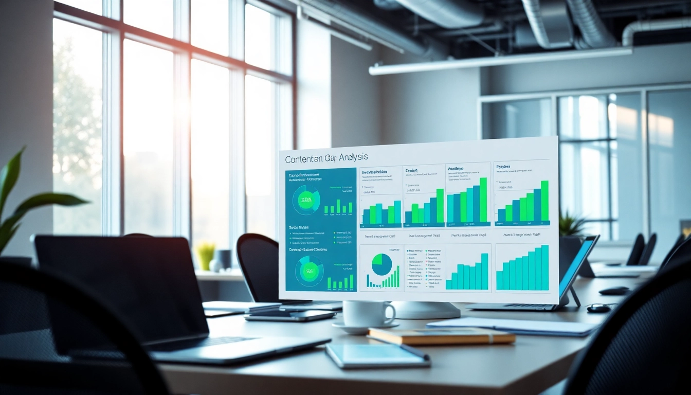 Illustration of a Content Gap Analysis showcased in an engaging infographic format.