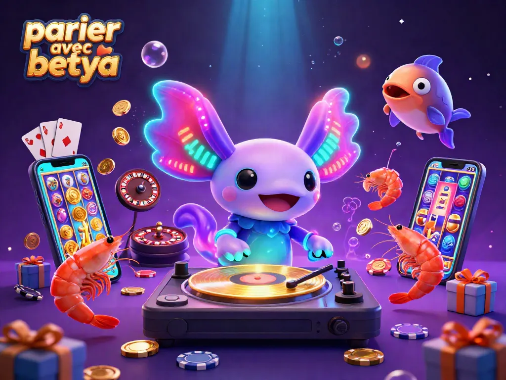 Experience the thrill of betting and gaming excitement while parier avec betya in this vibrant underwater scene.