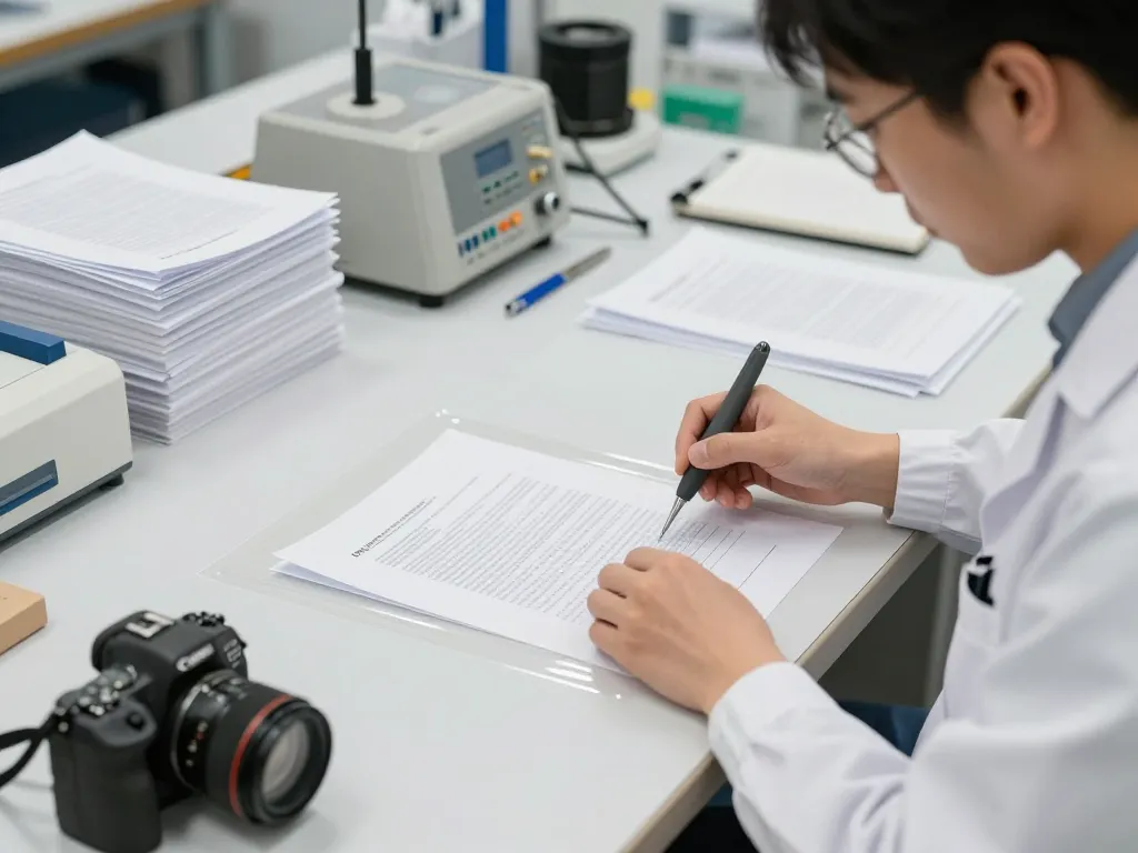 bóc ép plastic tại hà nội being safely removed from important documents by a professional technician in a modern workshop.