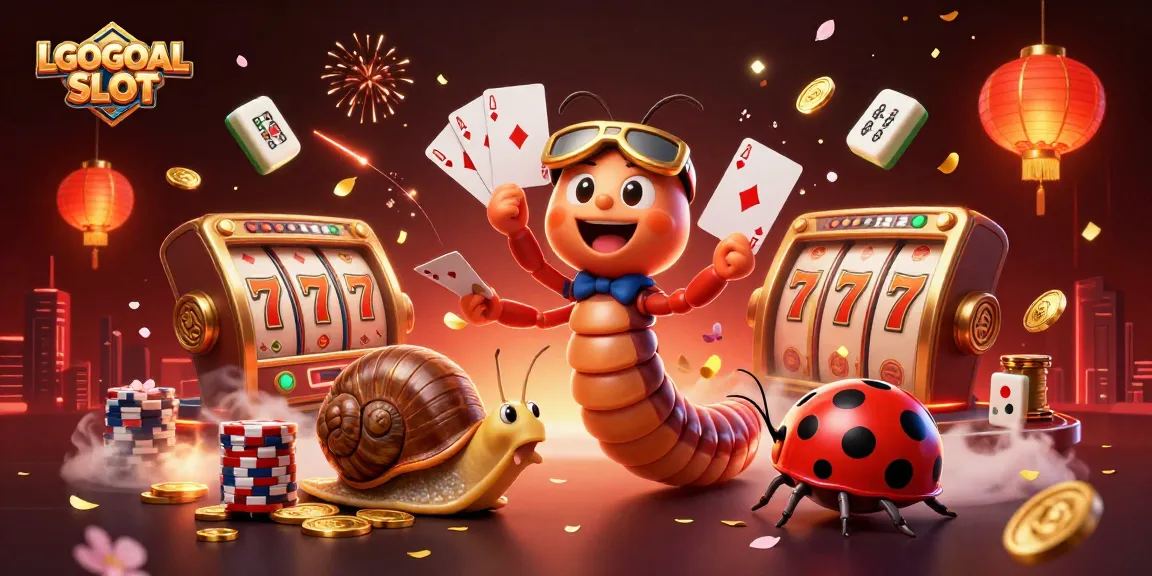 Engage in exciting gameplay at LGOGOAL SLOT with vibrant visuals and a cartoon millipede dealer!