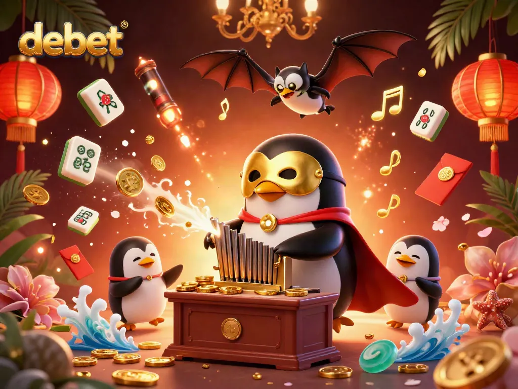 Experience the excitement of debet with lively casino-themed elements, showcasing vibrant gaming action.