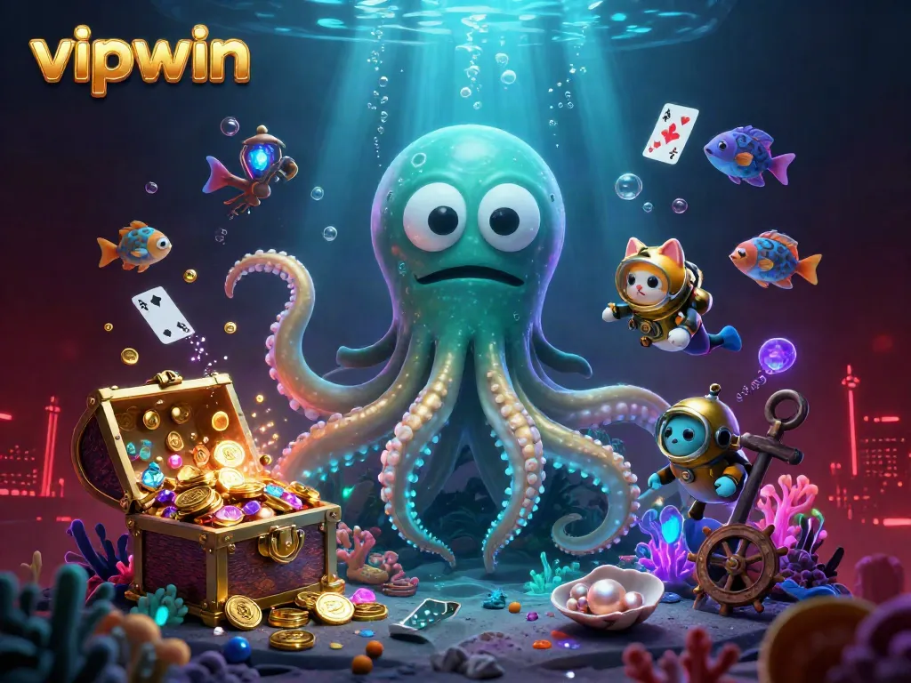 Experience thrilling action with vipwin in a colorful underwater adventure filled with treasures, aquatic life, and gaming elements.