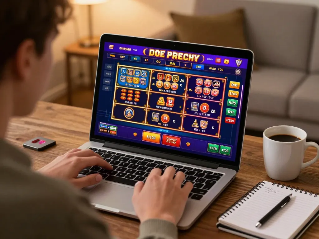 Engaging online gaming experience showcasing nhà cái tặng tiền on laptop with colorful interface and strategic notes