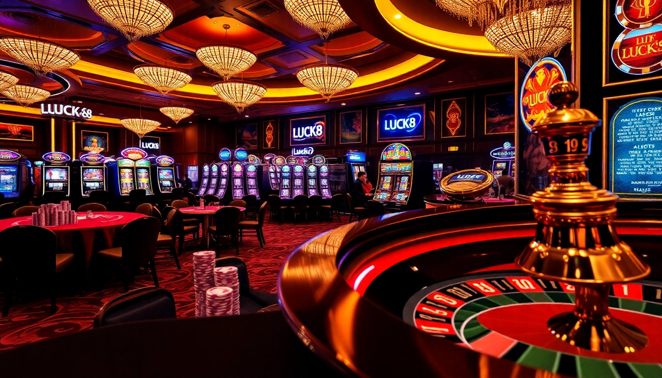 Experience the excitement of LUCK8 with high-stakes gambling and vibrant casino tables.