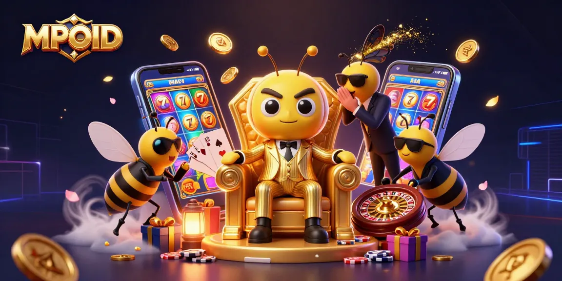 Engage in the thrilling world of MPOID slots with vibrant game elements and a mob-themed scene.
