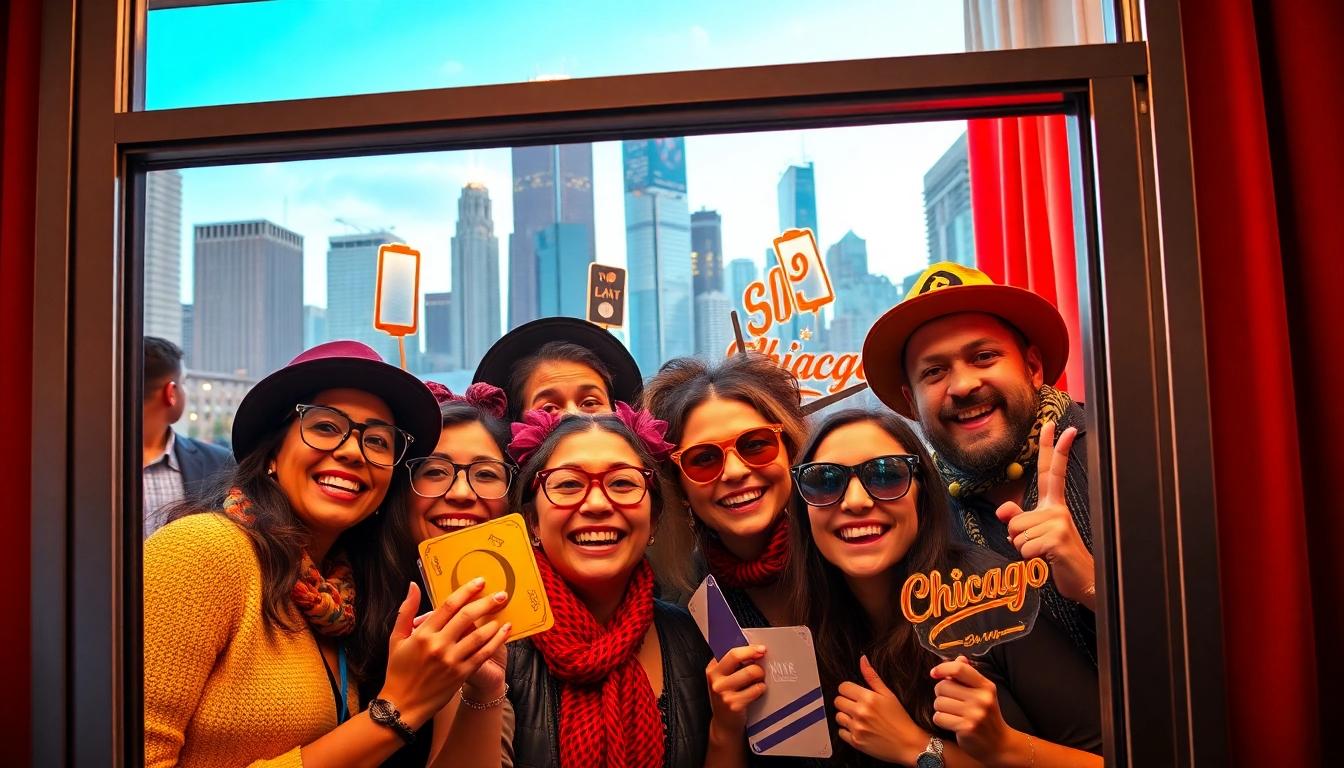 Capture memorable moments with our photo booth rental chicago, featuring friends enjoying a fun time together.