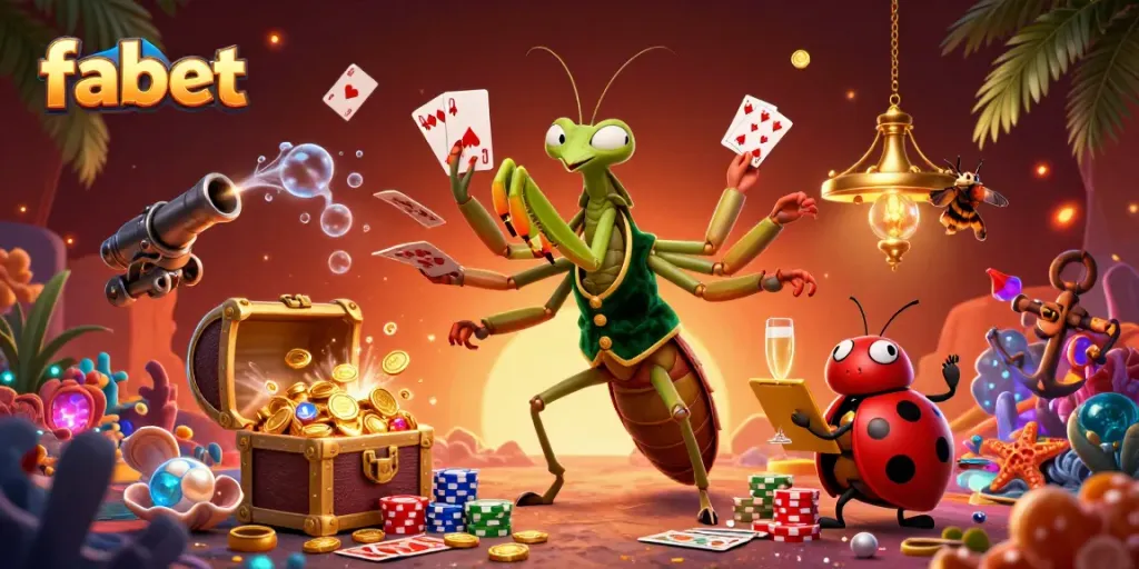 Experience fabet's thrilling casino atmosphere with a vibrant 3D scene full of excitement and winnings.