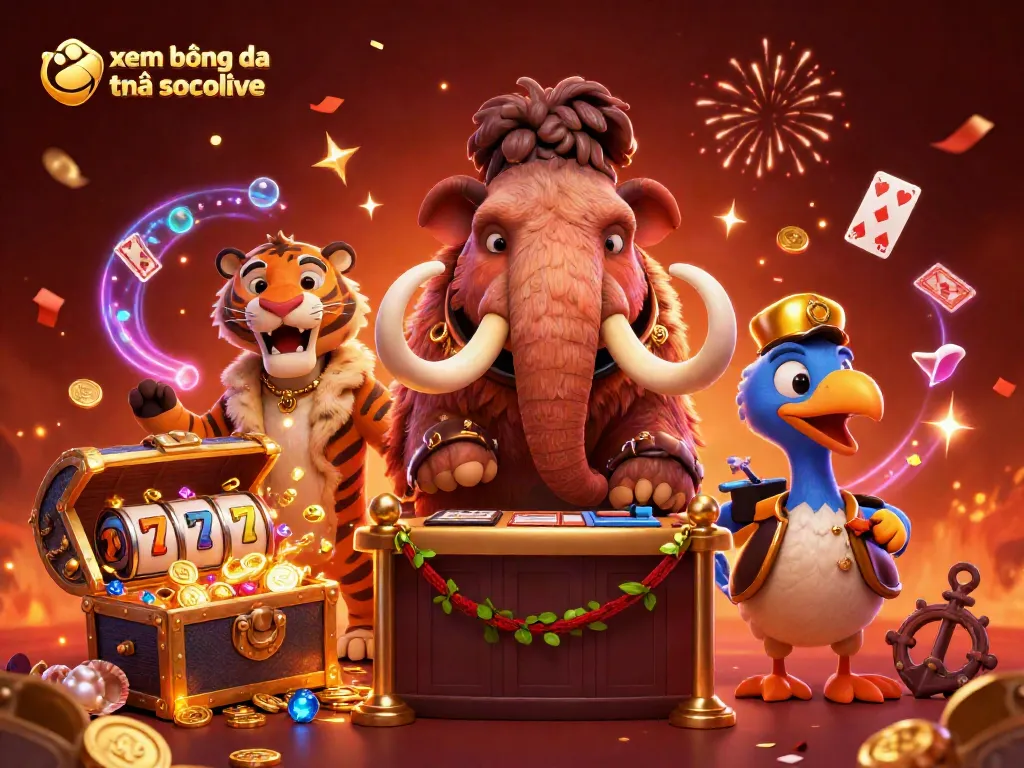 Xem bóng đá trên socolive and enjoy rich 3D casino experiences with golden characters and vibrant elements