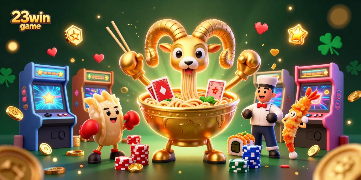 Engage with 23win game by enjoying a vibrant casino scene featuring unique characters and gaming elements.