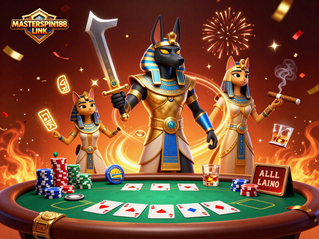 Engage with exciting poker duels at MASTERSPIN188 LINK with vibrant ancient warriors and casino elements.