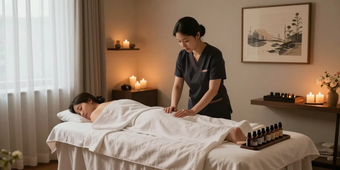 Professional 강남출장마사지 therapy room with serene ambiance and essential oils.