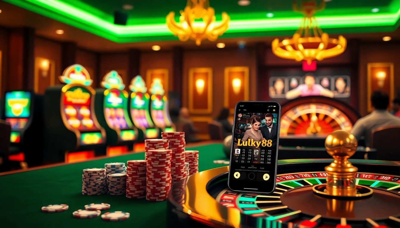 Experience the excitement of online gambling at trang chủ lucky88 with vibrant casino visuals.